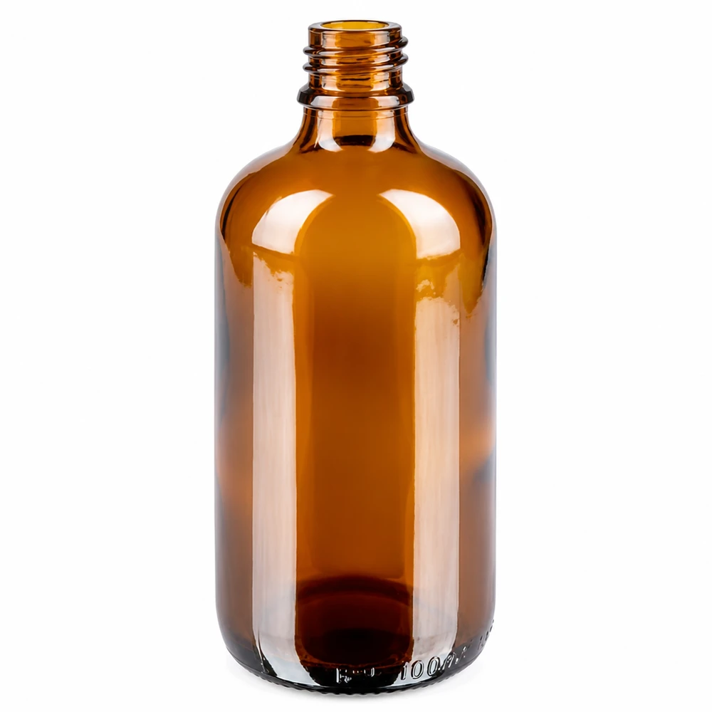 100ml Flasche 11mm Schraubverschluss blau Standard BrownLine UT18/100 Handliche 100ml Glasflasche in Amber-Optik für sichere Lagerung von Flüssigkeiten