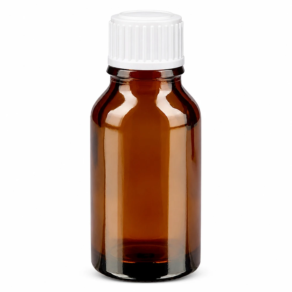Apothekenflasche braun 15ml Tropfverschluss weiß 0.8mm Standard Lichtschutz Apothekerflasche 15ml Braunglas mit weißem Dosiertropfer 0.8mm