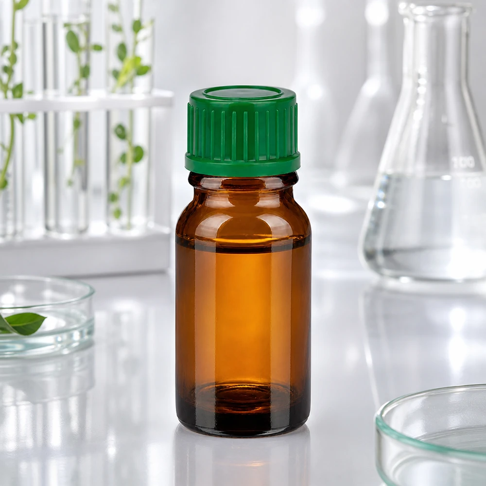 10ml Standardflasche aus getöntem Glas mit grünem Verschluss für optimale Wirkstoffkonservierung