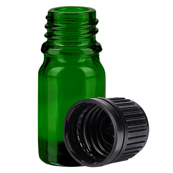 5ml Flasche 11mm Schraubverschluss schwarz Originalitätsverschluss GreenLine UT18/5 5ml Flasche 11mm Schraubverschluss schwarz Originalitätsverschluss GreenLine UT18/5