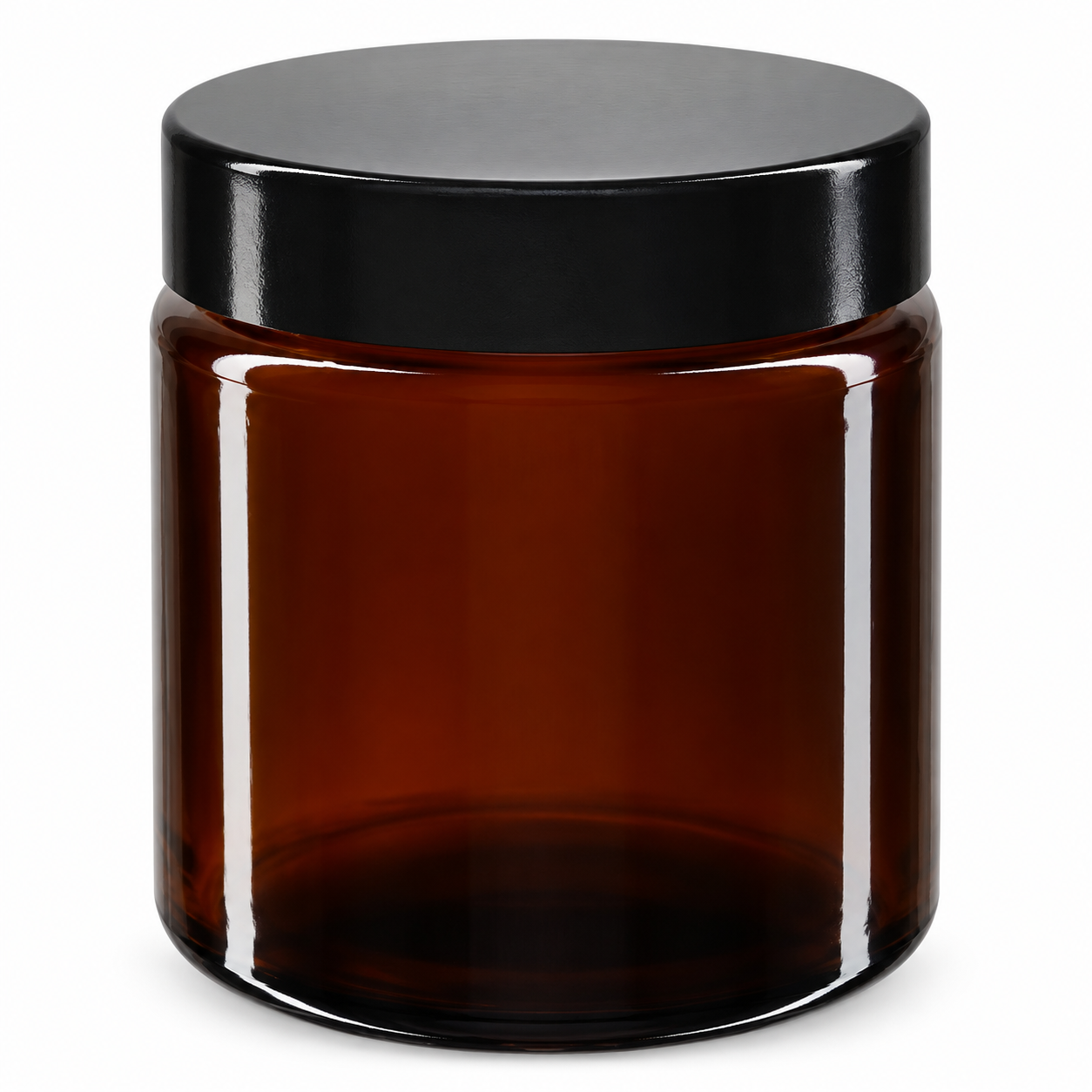 120ml Glastiegel. braun, mit schwarzem Bakelit ApoGlas – qualitätsoptimiertes Produktfoto