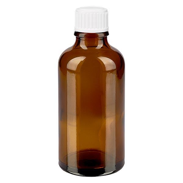 Apothekenflasche braun 50ml Schraubverschluss weiß Globuli Standard Apothekenflasche braun 50ml Schraubverschluss weiß Globuli Standard
