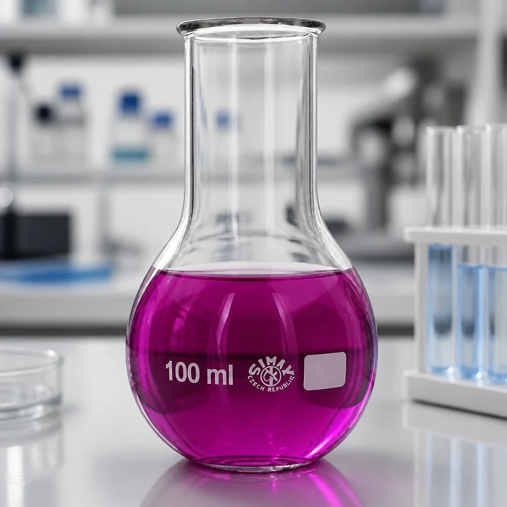 Rundkolben 100ml Weithals mit glatter Oberfläche für rückstandsfreie Reinigung