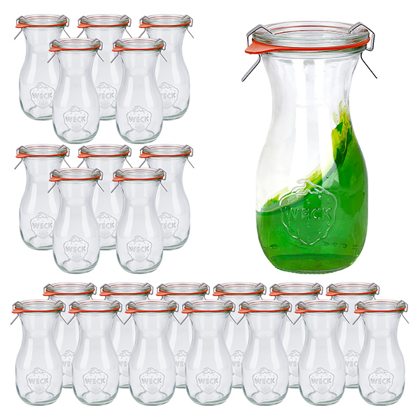 24er Set Weck Gläser 290ml Saftflasche mit 24 Glasdeckeln, 2