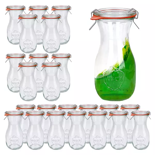 24er Set Weck Gläser 290ml Saftflasche mit 24 Glasdeckeln, 2 24er Set Weck Gläser 290ml Saftflasche mit 24 Glasdeckeln, 2