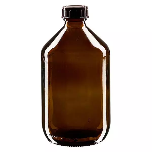 500ml Medizinflasche braun, mit Verschluss braun ApoGlas