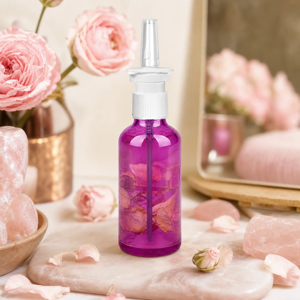 Vielseitige 50ml Sprayflasche in Purple für Nasensprays und ätherische Öl-Mischungen