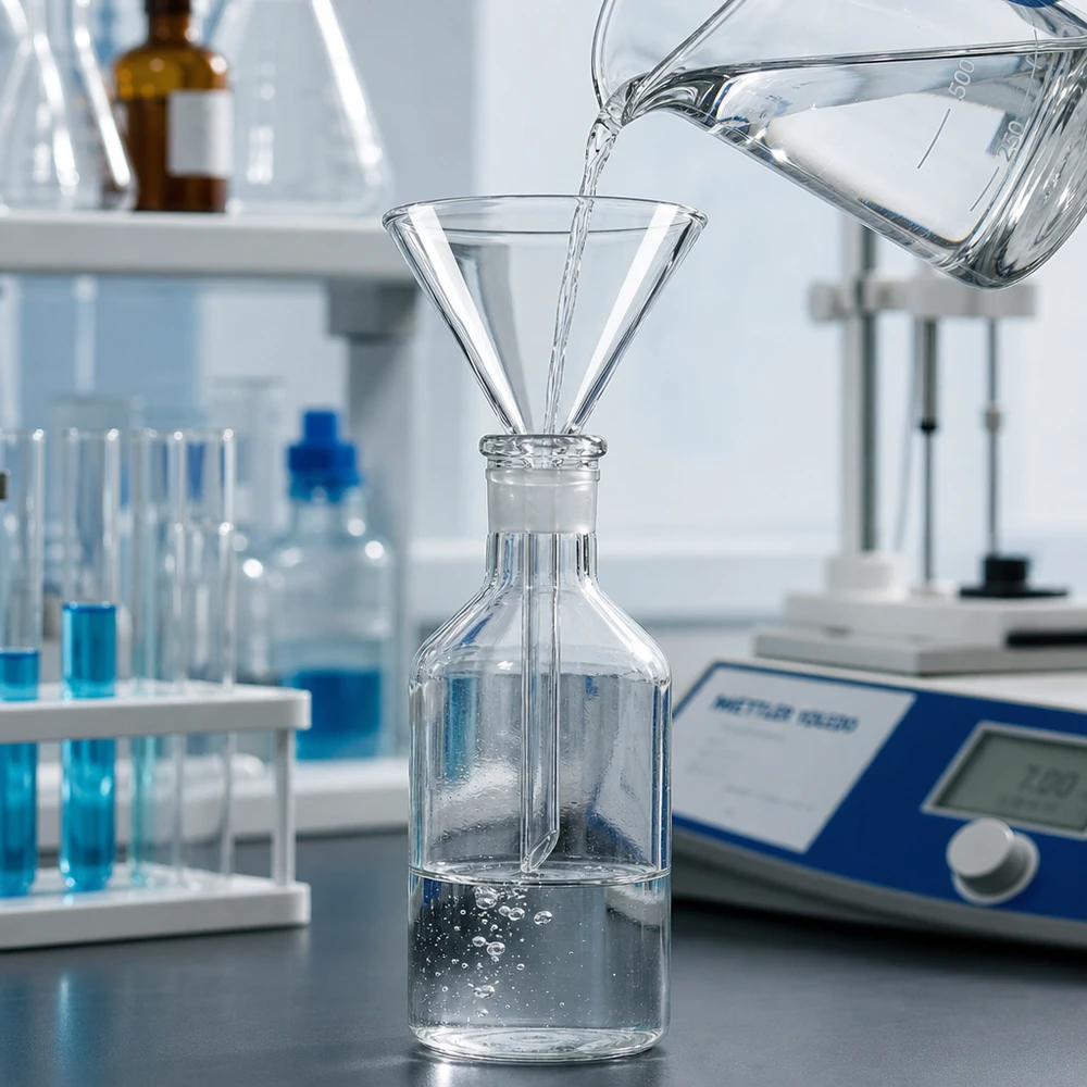 Trichter ø70mm Kalk-Soda, Winkel 60°, Kurzstil Wissenschaftlicher Glastrichter mit 6cm Durchmesser und kurzem Ausguss für exakte Dosierung