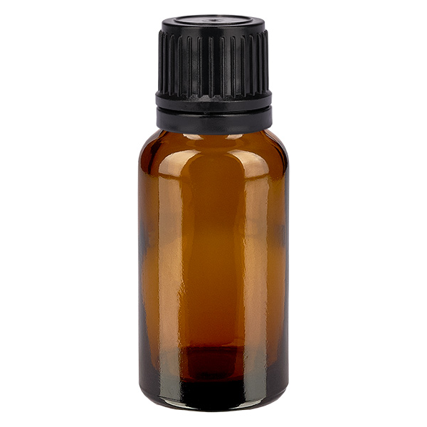 20ml Globuliflasche 3mm Giessring schwarz Originalitätsverschluss BrownL. UT18/20