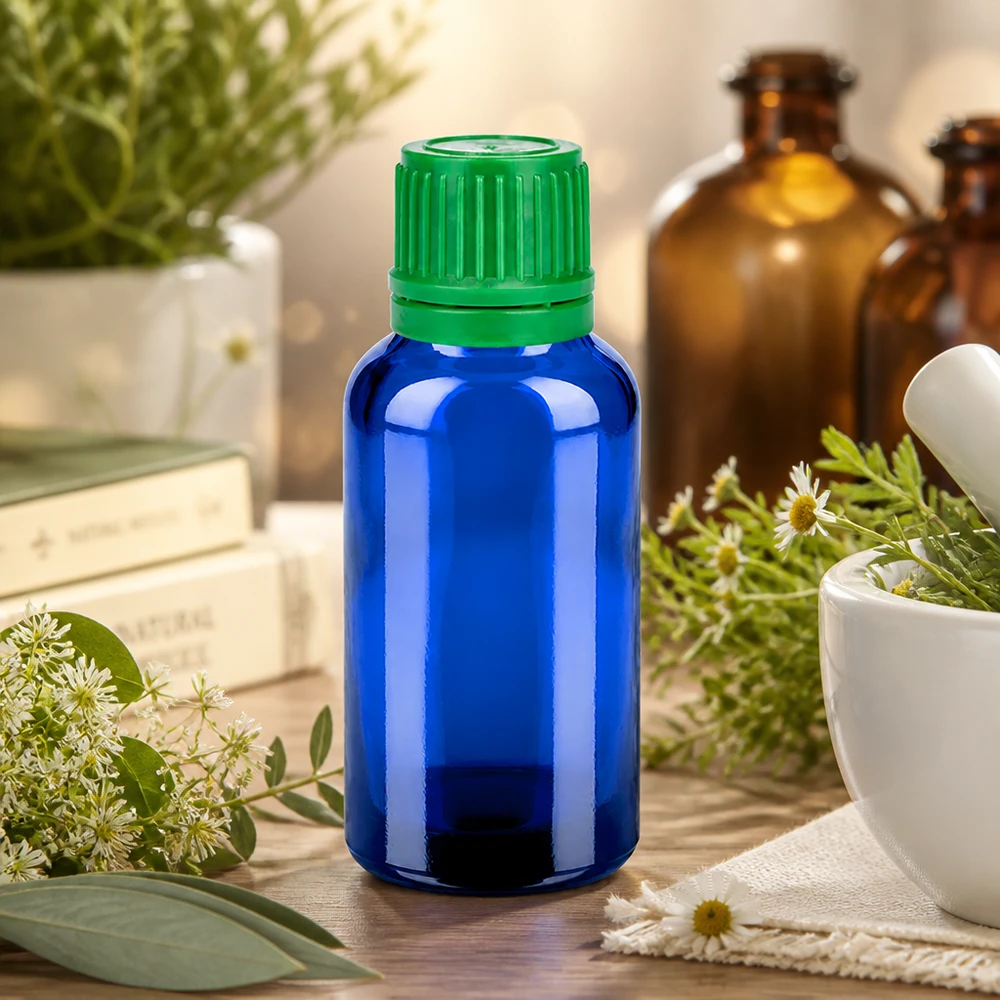 30ml Flasche 11mm Schraubverschluss grün Originalitätsverschluss BlueLine UT18/30 30ml Aromaflasche mit 11mm Öffnung perfekt portioniert für tägliche Anwendungen