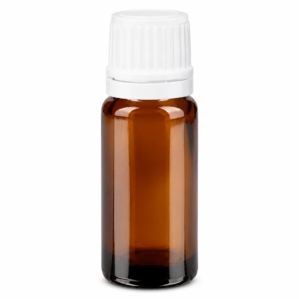 Medizinische 10ml Braunglas Tropfflasche mit weißem Originalitätsverschluss ApoGlas
