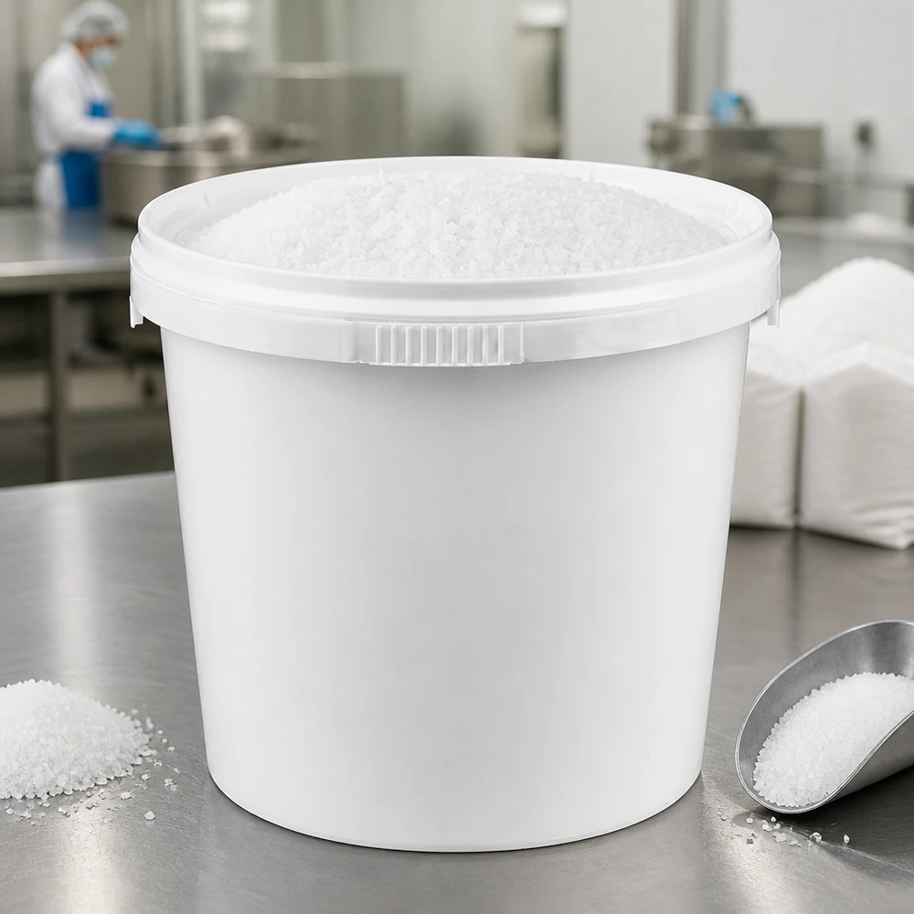 Eimer 1L aus weißem Kunststoff Polypropylen mit Deckel Kompakter PP Eimer 1 Liter weiß mit dichtem Deckel für gewerbliche Nutzung