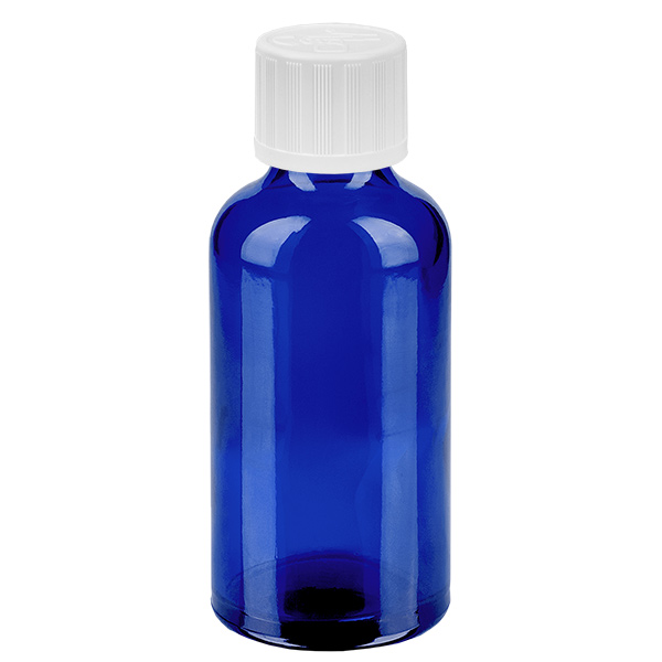 50ml Flasche 11mm Schraubverschluss weiß Standard Kindersicherung BlueLine UT18/50