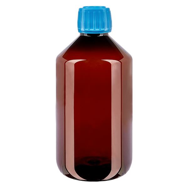 PET Flasche 500ml mit blauem Verschluss Originalitätsverschluss