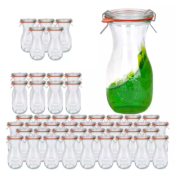 48er Set Weck Gläser 290ml Saftflasche mit 48 Glasdeckeln, 4 48er Set Weck Gläser 290ml Saftflasche mit 48 Glasdeckeln, 4