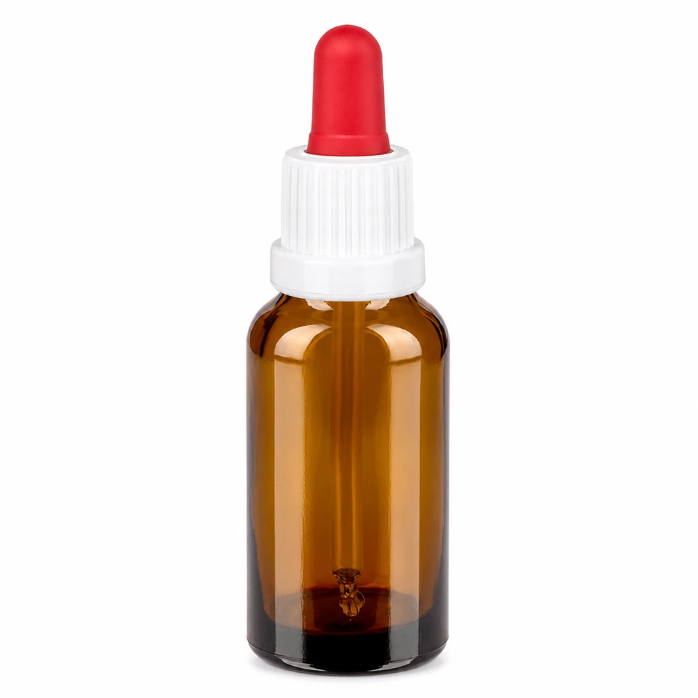 20ml Pipettenflasche weiß/rot Originalitätsverschluss BrownLine UT18/20 20ml Glasflasche mit Pipettenaufsatz - kompakte Größe für mobile Anwendungen