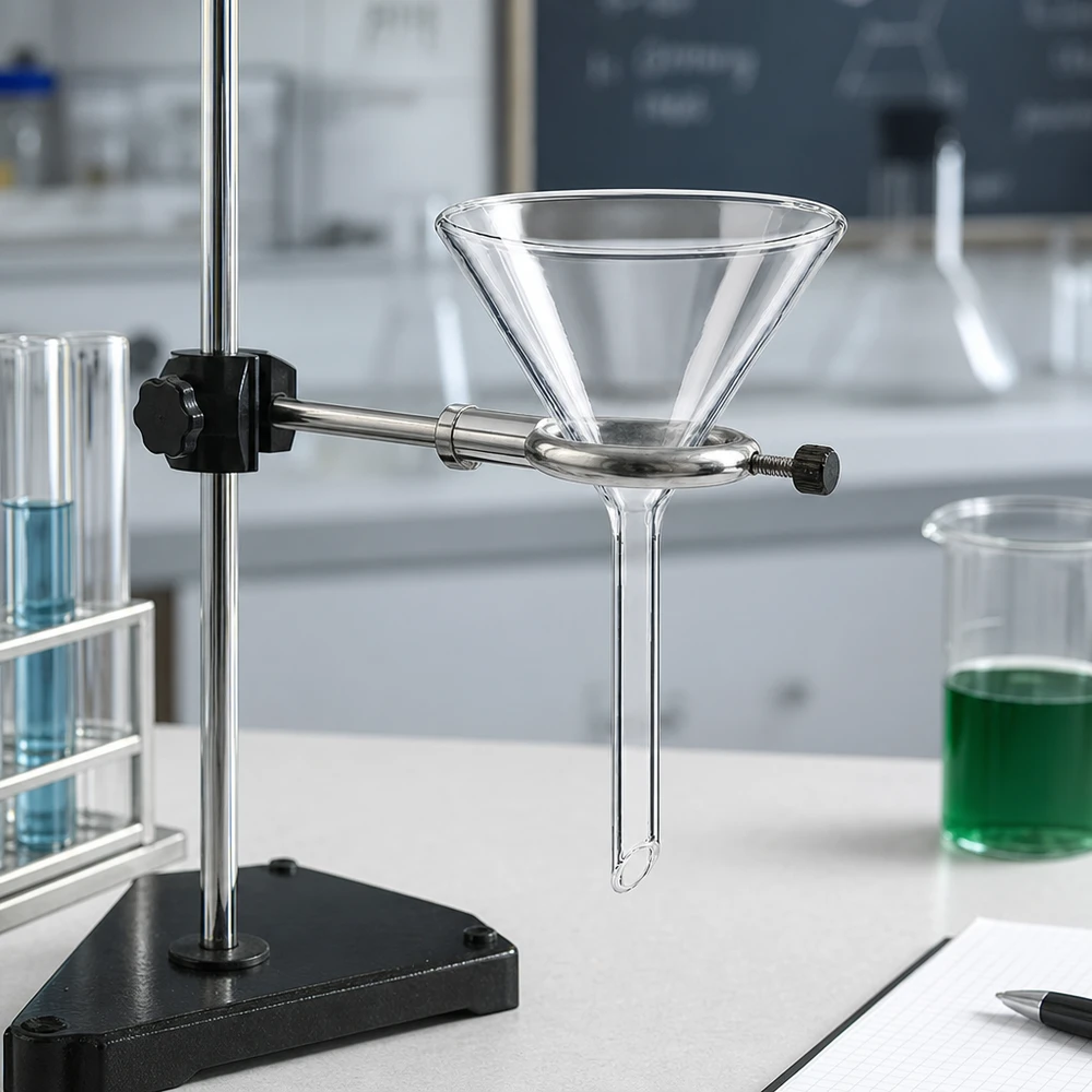 Trichter ø60mm Kalk-Soda, Winkel 60°, Kurzstil Qualitäts-Glastrichter mit standardisierter 60mm Öffnung für reproduzierbare Versuchsergebnisse