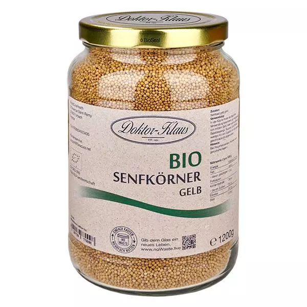 Senfkörner gelb Bio 1200g Doktor-Klaus noWaste Senfkörner gelb Bio 1200g Doktor-Klaus noWaste