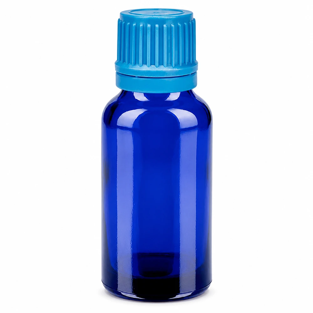 20ml BlueLine Glasflasche mit gerilltem Verschluss perfekt für DIY-Mischungen