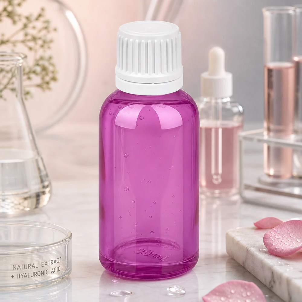 Professionelle 30ml Kosmetikflasche in Violett für Hautpflege und Beauty Anwendungen