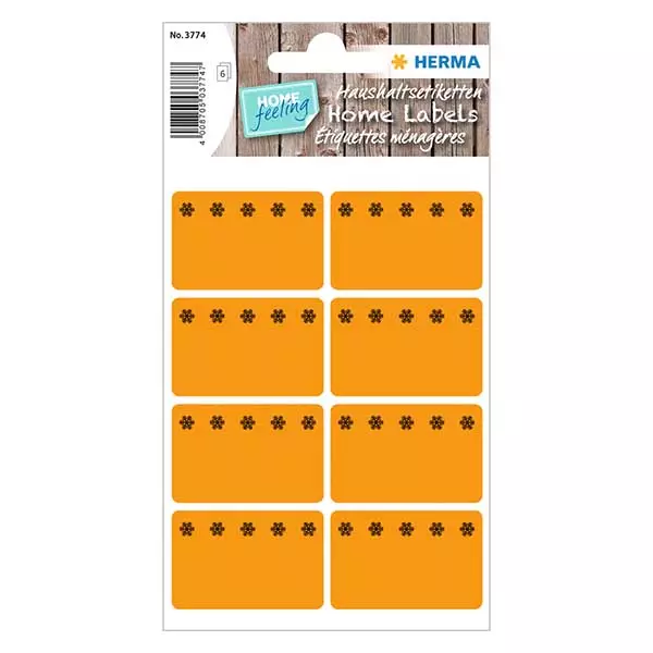 Tiefkühletiketten orange (48 Aufkleber) 26x40mm