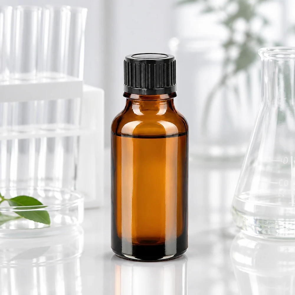 20ml Flasche 11mm Schraubverschluss schwarz Standard BrownLine UT18/20 20ml Sammelflasche aus braunem Glas mit festem Schraubverschluss für Extrakte und Tinkturen