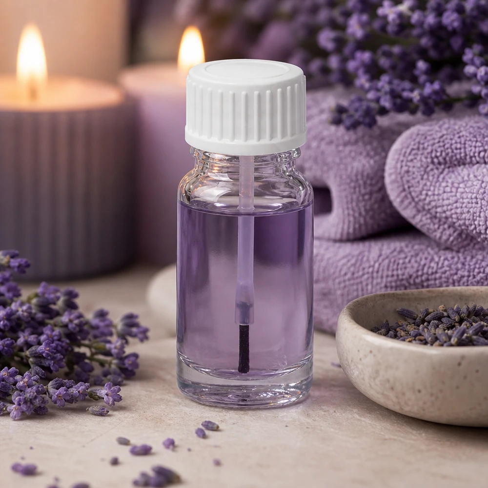 STD ClearLine Pinselflasche 10ml Klarglas mit sichtbarem Pinselstiel für professionelle Kosmetikdosierung