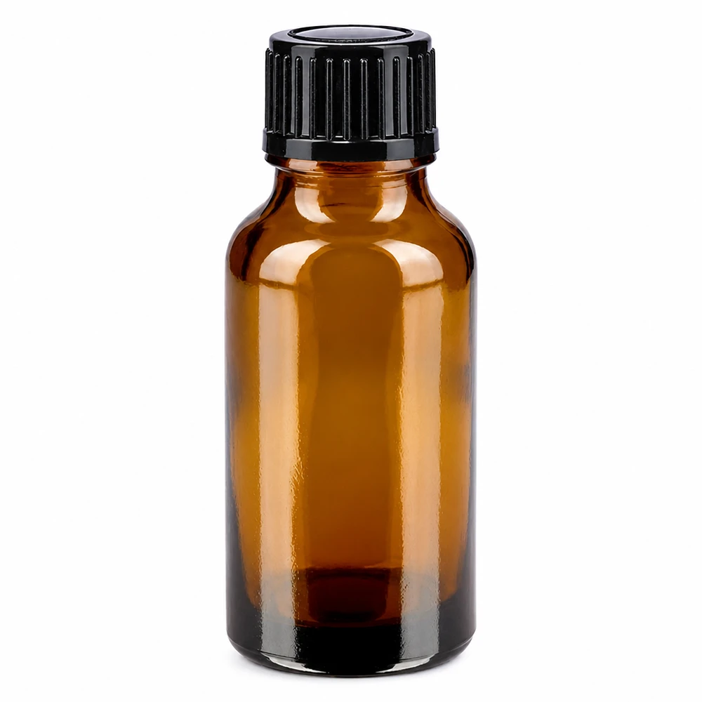 Apothekenflasche braun 20ml Schraubverschluss schwarz Standard Braune 20ml Glasflasche mit enghalsigem Schraubverschluss ideal für Öle und Tinkturen