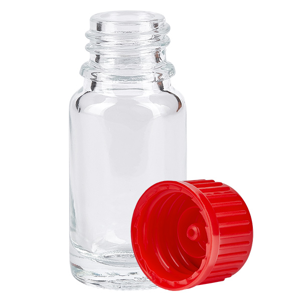 10ml Flasche 11mm Schraubverschluss rot Standard ClearLine UT18/10 10ml Flasche 11mm Schraubverschluss rot Standard ClearLine UT18/10