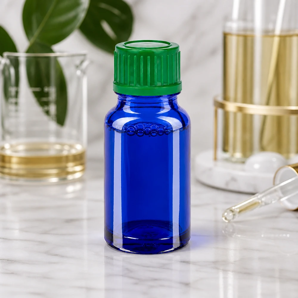 10ml Flasche 11mm Schraubverschluss grün Standard BlueLine UT18/10 Vielseitige 10ml Flasche 11mm SV grün STD BlueLine für Parfüm Seren und Tinkturen