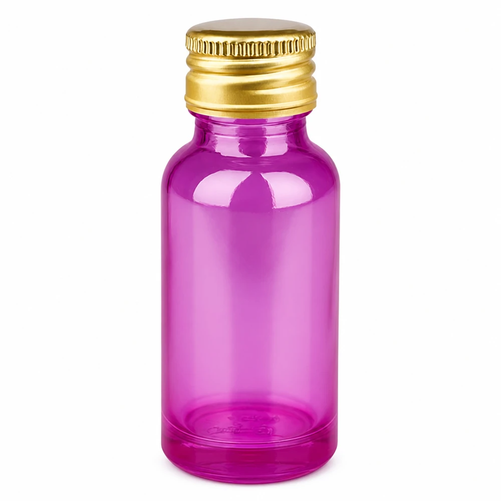 20ml Violettglas Flasche mit Aluminiumdeckel gold für Aromatherapie und Kosmetik