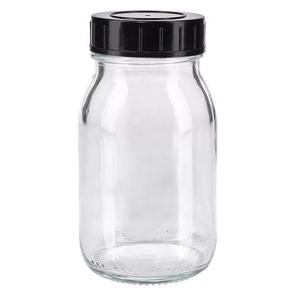 150ml Weithalsflasche Klarglas mit Schraubdeckel