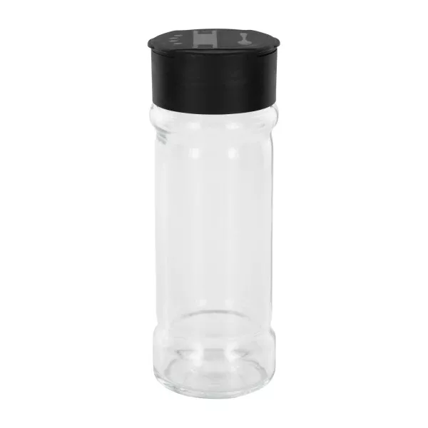 Salz-/Gewürzglas 100ml mit Doppelstreuer schwarz