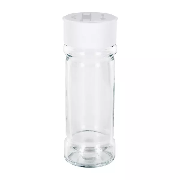 Salz-/Gewürzglas 100ml mit Doppelstreuer weiss