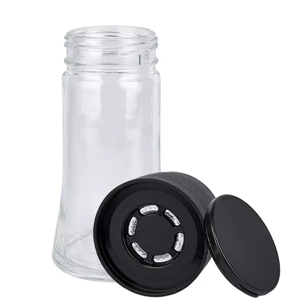 Salz-/Gewürzglas 95ml mit Mühle Vario schwarz