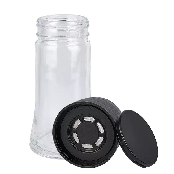 Salz-/Gewürzglas 95ml mit Mühle (grob) schwarz