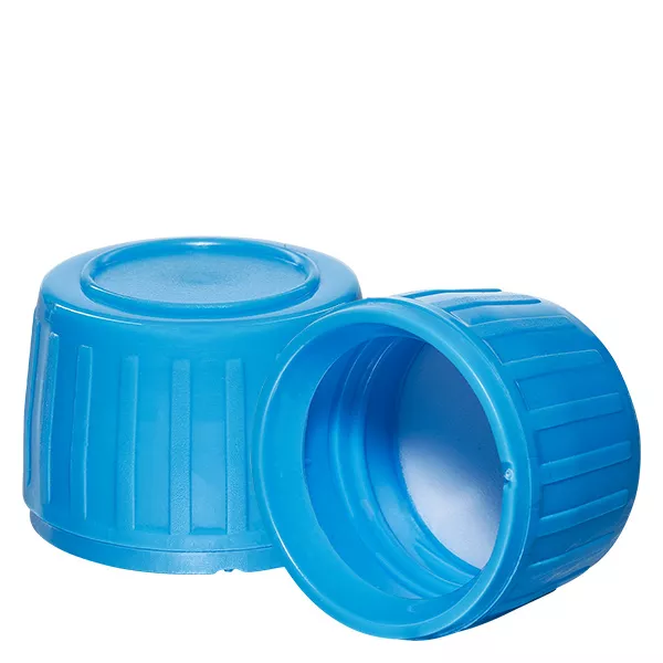 Schraubverschluss blau 28mm für Medizinflaschen mit OV-Ring