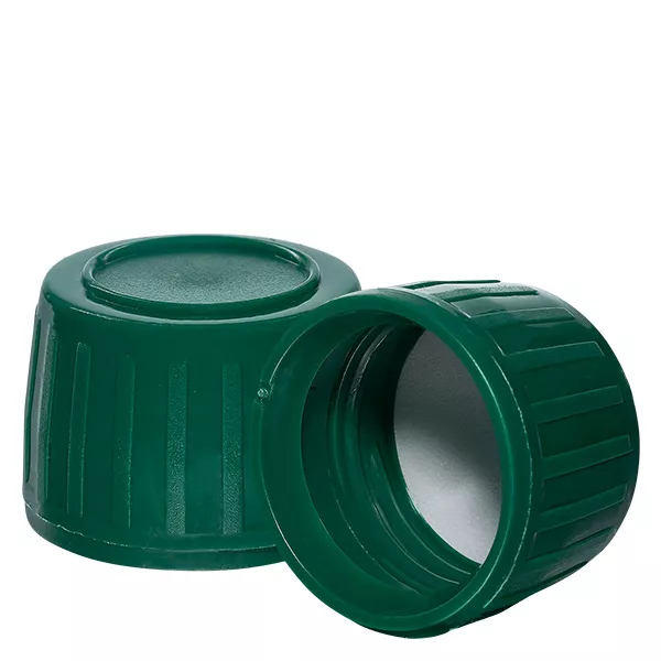 Schraubverschluss grün 28mm für Medizinflaschen mit OV-Ring