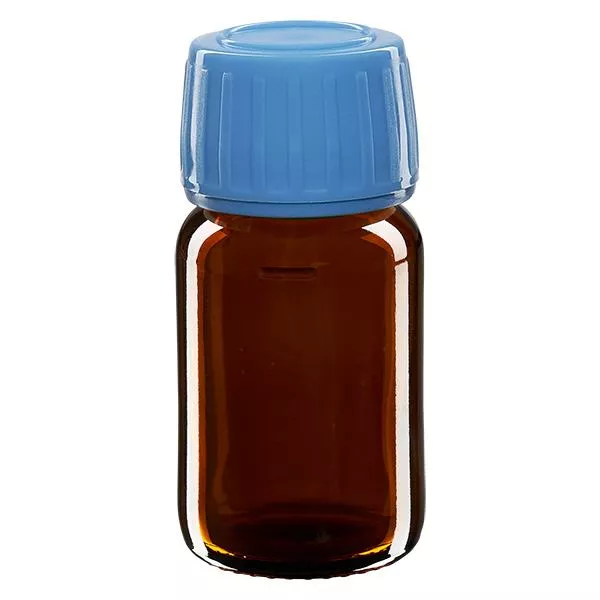 30ml Euro-Medizinflasche braun Verschl. blau OV