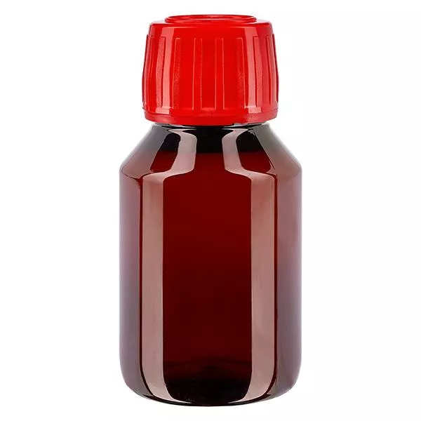 PET Flasche 50ml mit rotem Verschl. OV