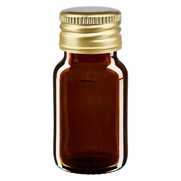 30ml Medizinflasche braun mit AluVerschl. gold