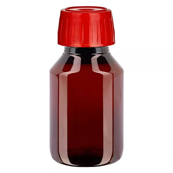 PET Flasche 50ml mit EntgasungsVerschl. rot
