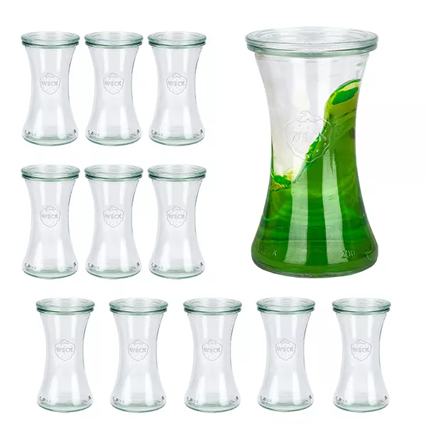 12er Set Weck Gläser 200ml Delikatessenglas mit 12 Glasdecke