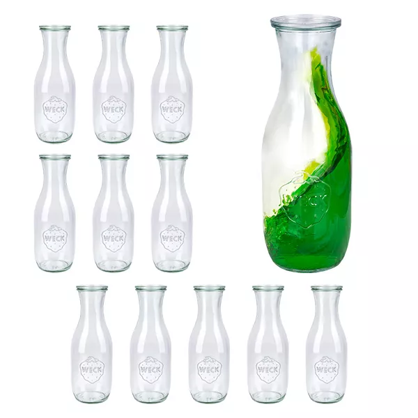12er Set Weck Gläser 1062ml Saftflasche mit 12 Glasdeckeln