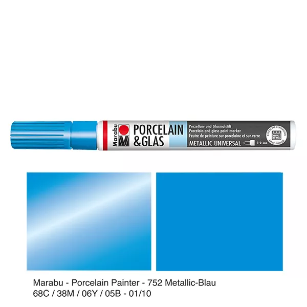 Malstift Metallic-Blau 1-2mm für Glas/Porzellan (752)