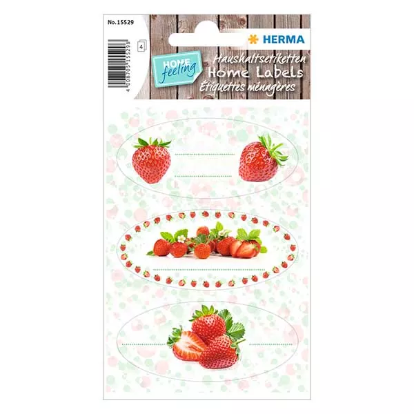 Küchenetiketten "Erdbeere" (12 Aufkleber)