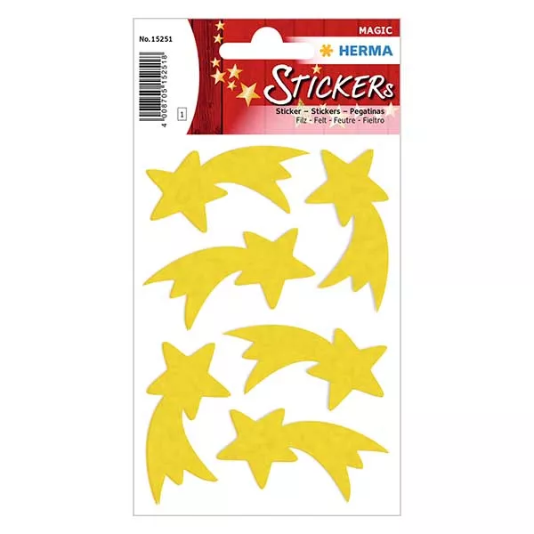 Filz Sticker "Sternschnuppe" (6 Aufkleber)