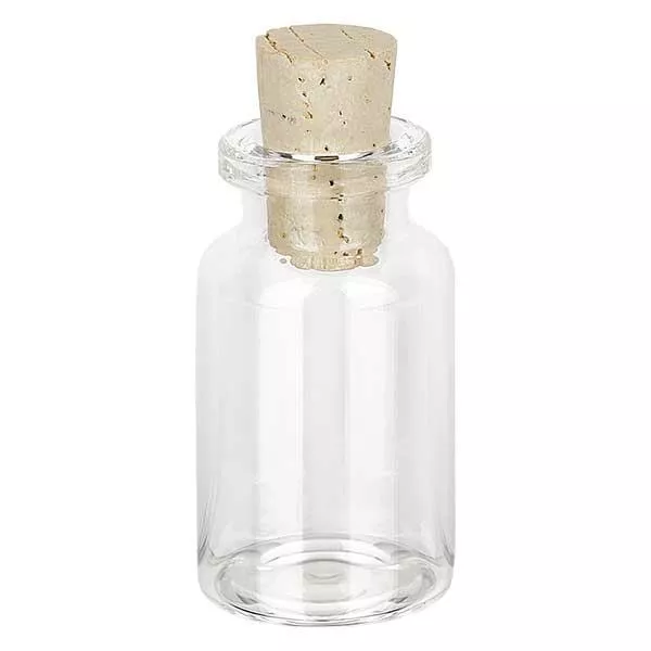 Flasche Klarglas 10ml mit Korken 11/14mm