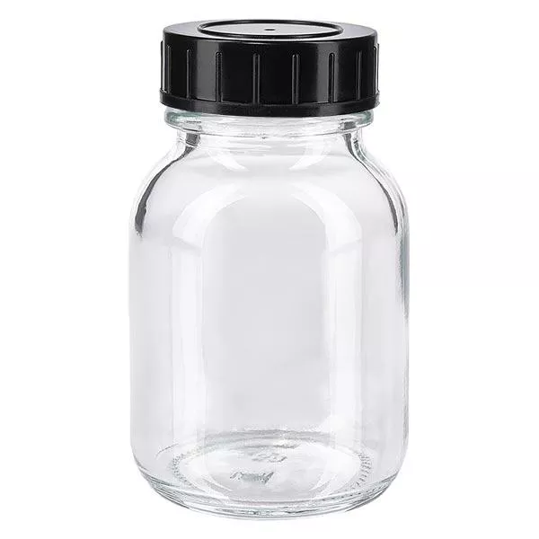 50ml Weithalsflasche Klarglas mit Schraubdeckel