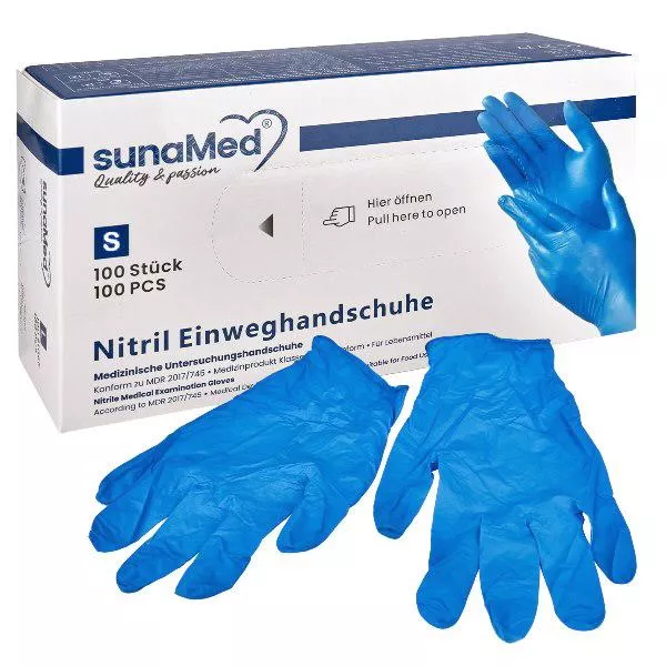 S sunaMed Nitril Handschuhe. MDR/PSA/Food konform.